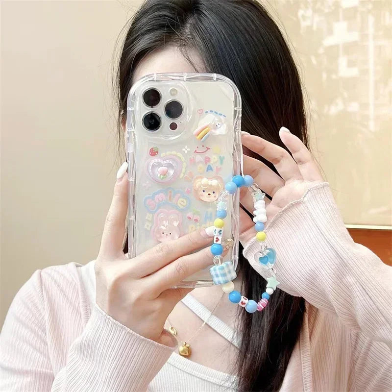 Korean 3D Bear Hang Phone Case