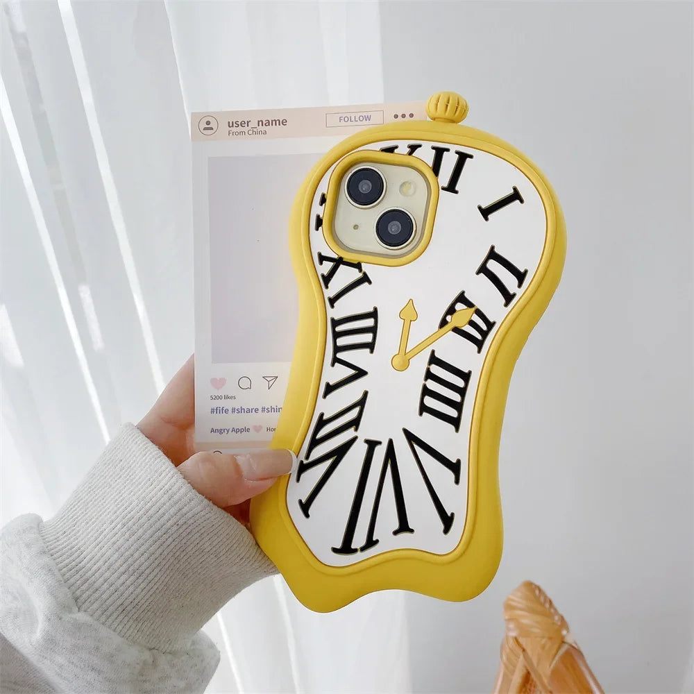 Cute Funny Cartoon 3D Clock Phone Case
