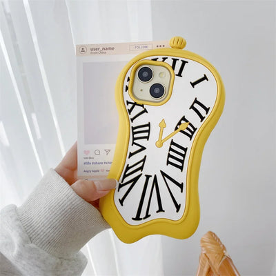 Cute Funny Cartoon 3D Clock Phone Case