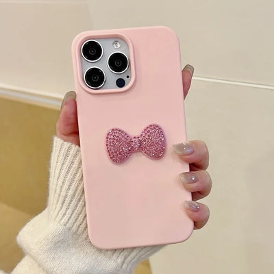 Luxury Bling Rhinestone Bow Pink Phone Case