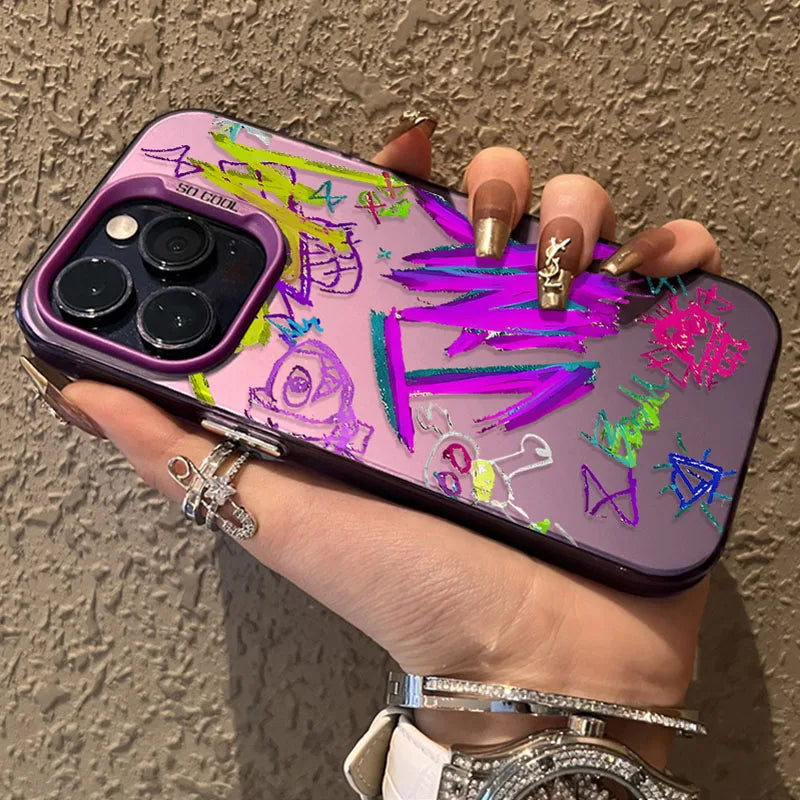 Matte Hard Graffiti Arcanes Jinxs Shockproof Plating Phone Case