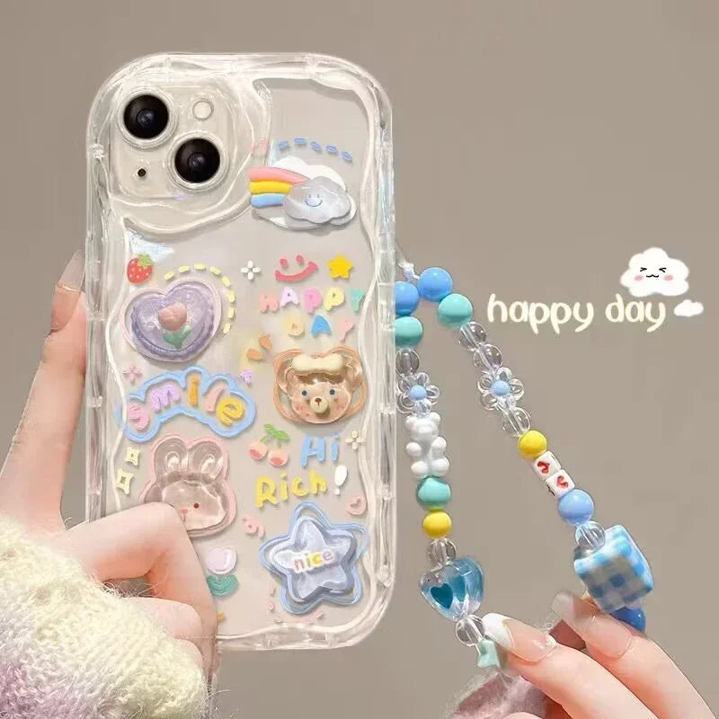 Korean 3D Bear Hang Phone Case