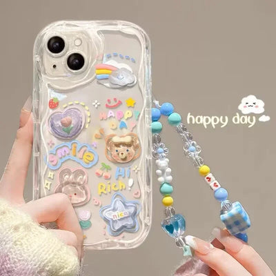 Korean 3D Bear Hang Phone Case