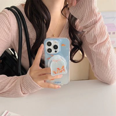 Cute Gradient Color fish Wireless Charge Phone Case