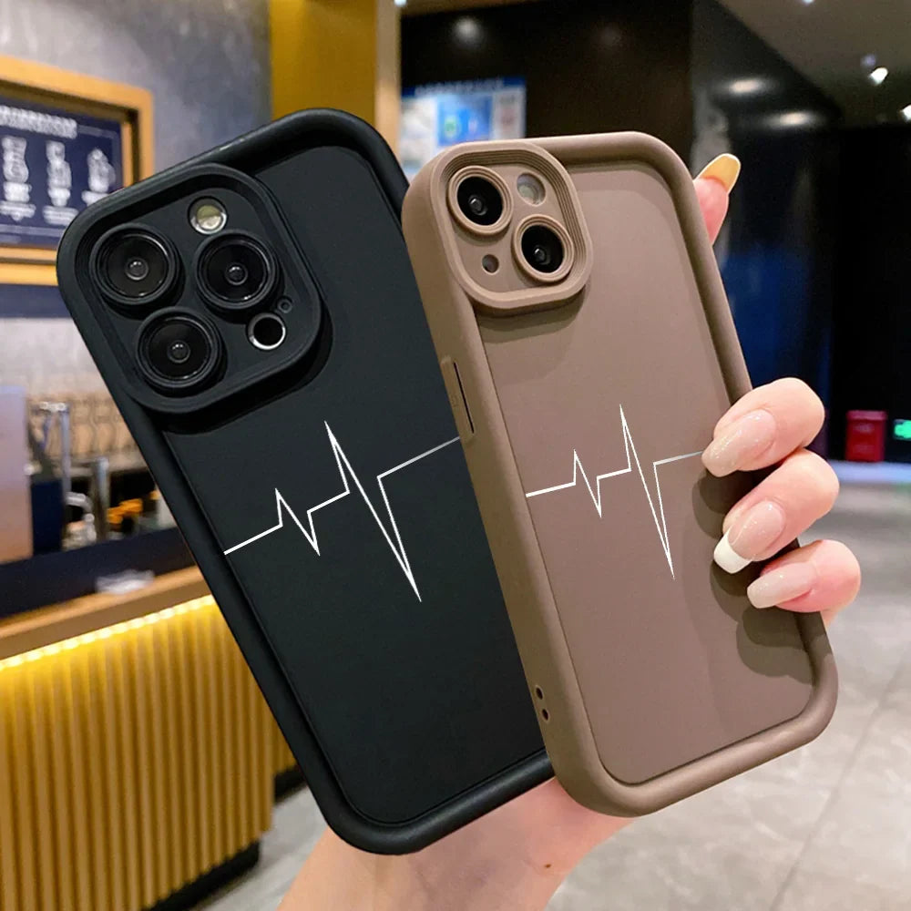 Line Soft Silicone Shockproof Matte Cover Phone Case