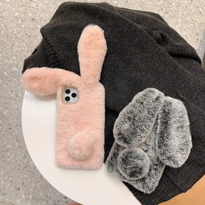 Rabbit Hair Plush Phone Case