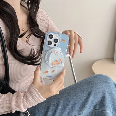 Cute Gradient Color fish Wireless Charge Phone Case