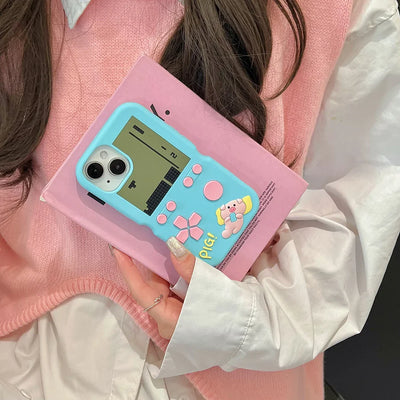 Funny Game Player Pig Soft Silicone Phone Case