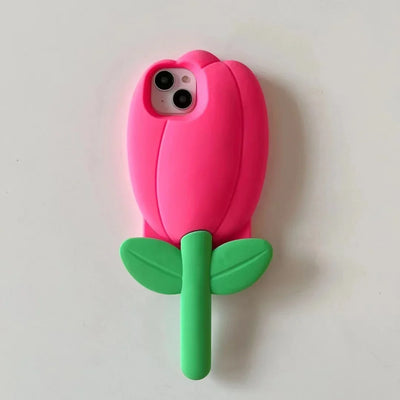 3D Cute Tulips Flower Soft Silicone Phone Case