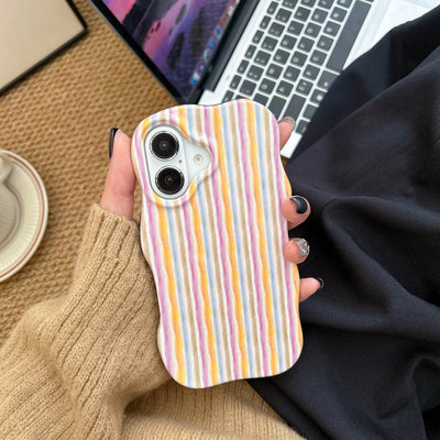 Fashion 2 in 1 Glossy Stripes Phone Case