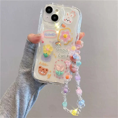 Korean 3D Bear Hang Phone Case
