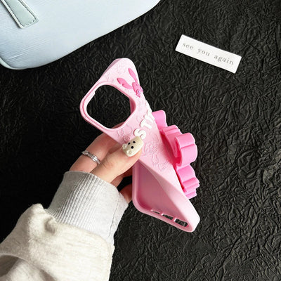 3D Cartoon Stitch Soft Silicone Cover With Holder Phone Case