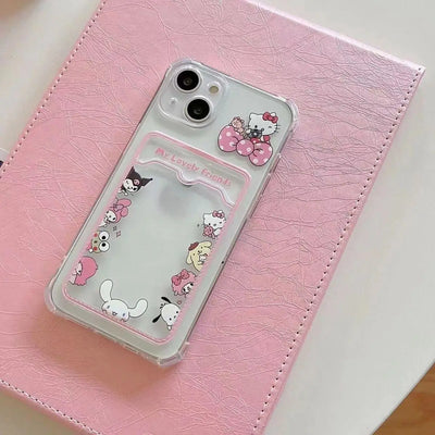 Kuromi Melody Card Holder Slot Bag Soft Silicone Phone Case