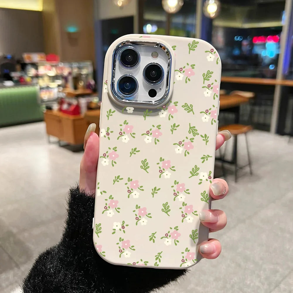 Cute Pink Bow Metal Lens Shockproof Bowknot Silicone Soft Back Cover Phone Case