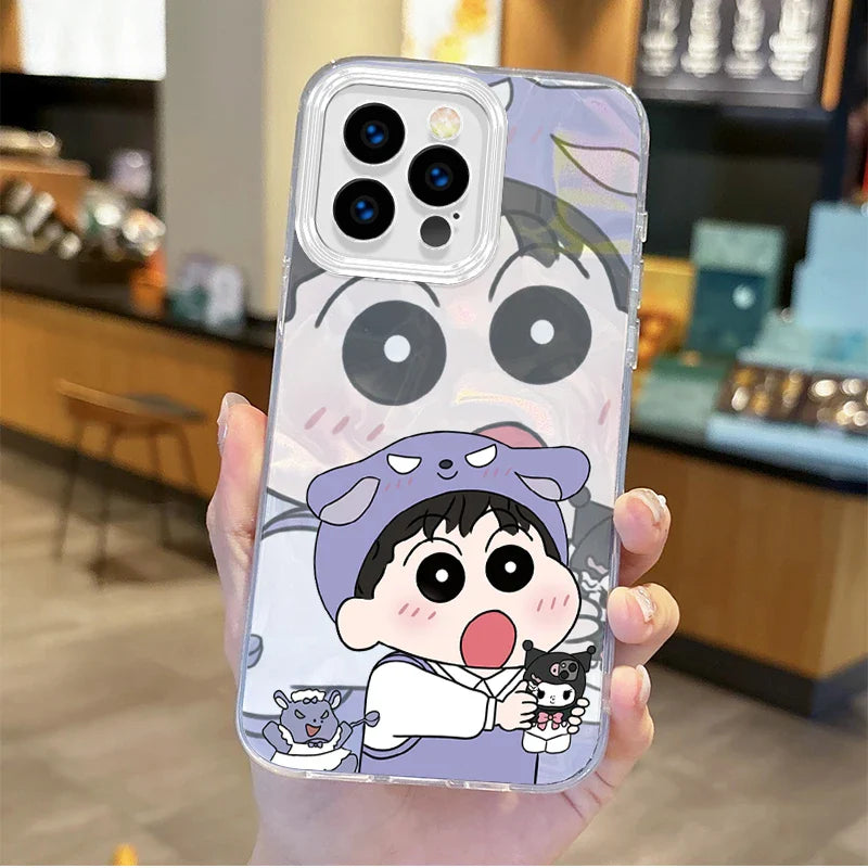 Cute Crayon Shin-chans Couple Gradient Phone Case