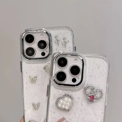 Luxury 3D Jewelry Love Heart Butterfly Phone Case