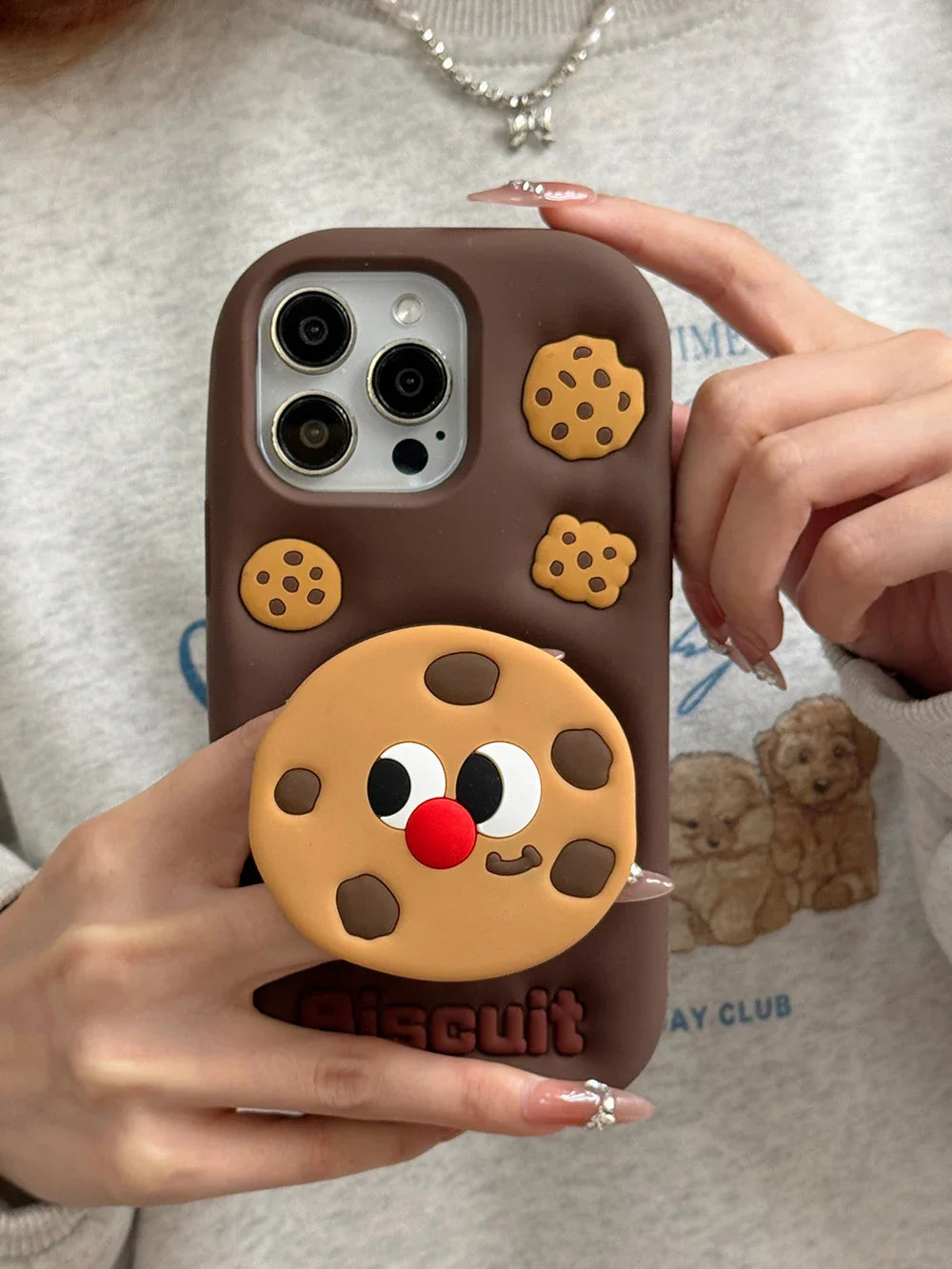 Funny Stand Holder Cookies Soft Silicone Phone Case