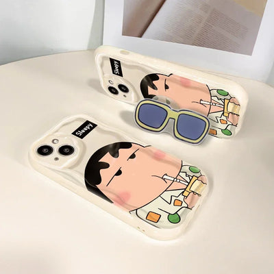 Crayon ShinChan Glasses Holder Phone Case