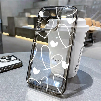 Love Heart Soft Clear Simple lines Cover Phone Case