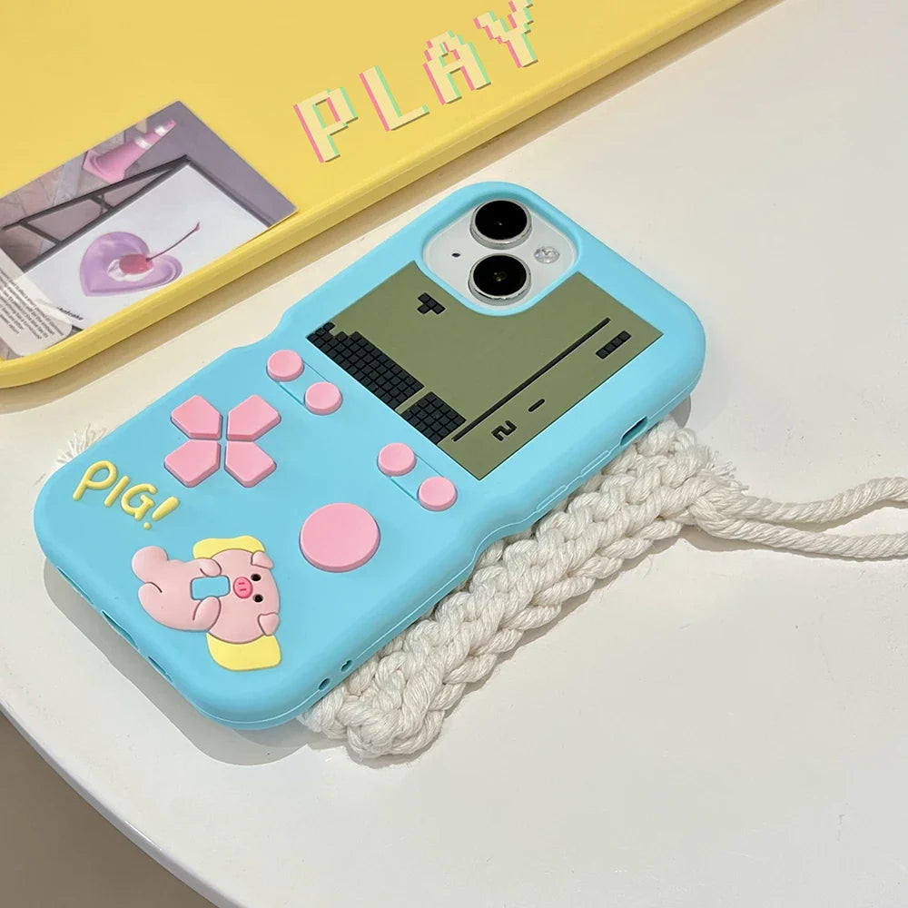Funny Game Player Pig Soft Silicone Phone Case