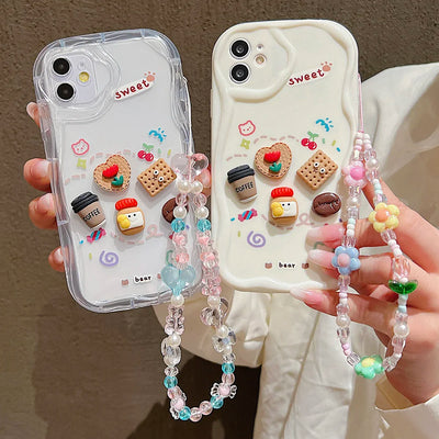 Korean Cute 3D Bear Coffee Phone Case