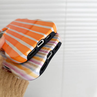 Fashion 2 in 1 Glossy Stripes Phone Case