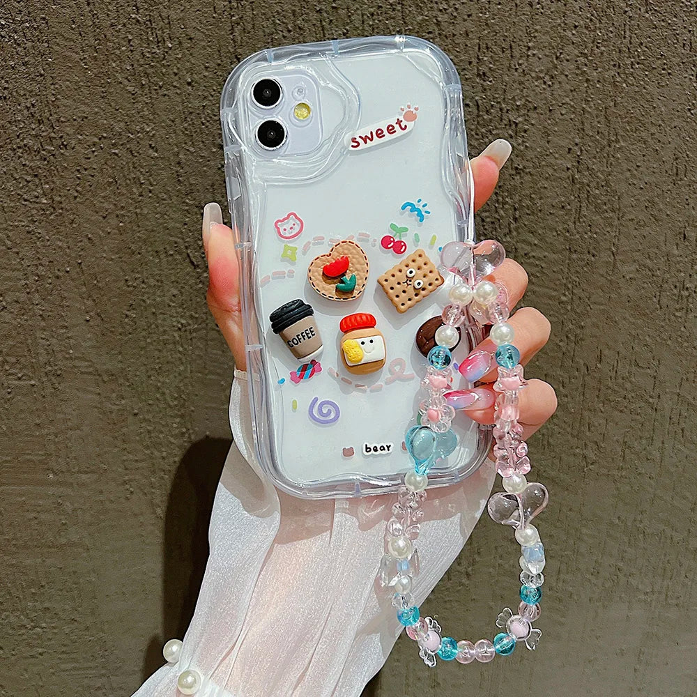 Korean Cute 3D Bear Coffee Phone Case
