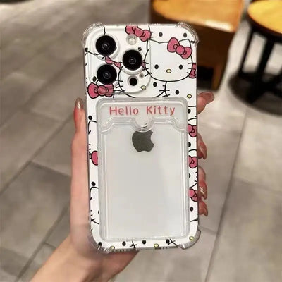 Kuromi Melody Card Holder Slot Bag Soft Silicone Phone Case