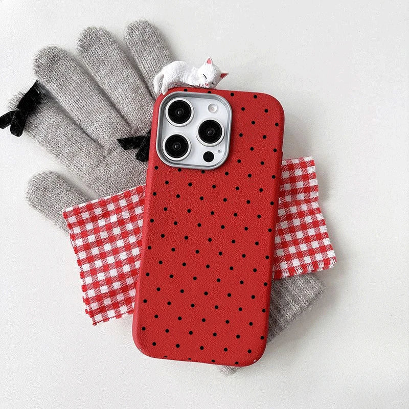 Cute Wave Point Dot 3D Doll Compatible Phone Case