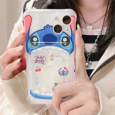 Cartoon Stitch Card Holder Slot Bag Wallet Phone Case