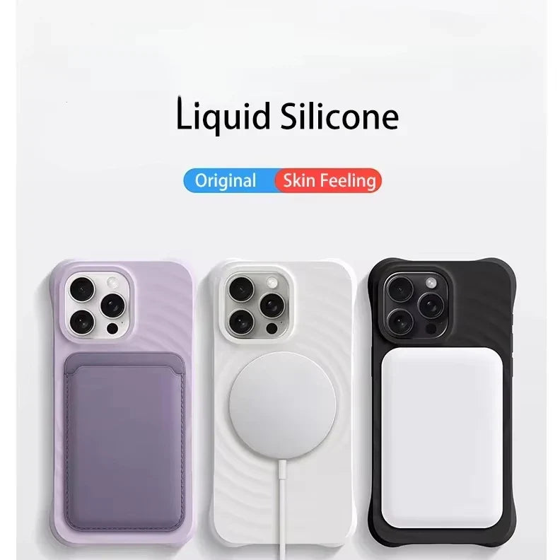 Water Ripple Liquid Silicone For Magsafe Wireless Charge Magnetic Phone Case