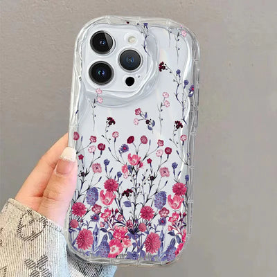 Daisy Flowers Clear Tulip 3D Wavy Curved Edge Phone Case