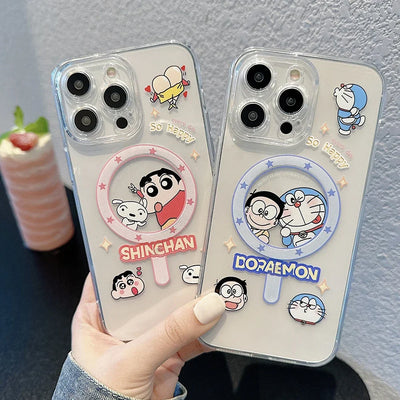 Crayon Shin-chans Doraemons For Magesafe Wireless Charge Phone Case