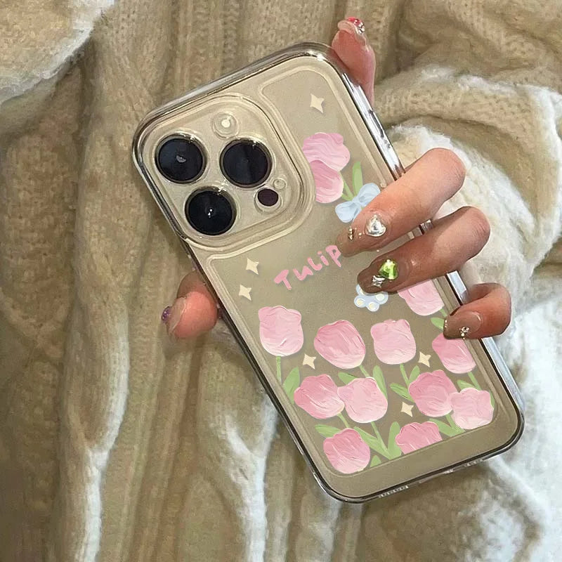 Tulip Silicone Cover Soft Fundas Phone Case
