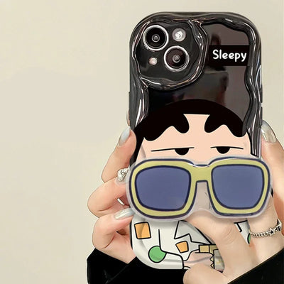 Crayon ShinChan Glasses Holder Phone Case
