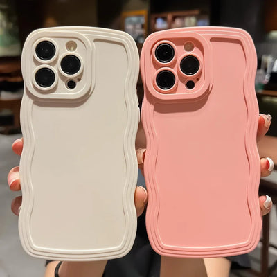 Fashion Cute Solid Curly Wave Phone Case