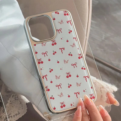 Fantastic Butterfly Red Cherry Bow Compatible Phone Case