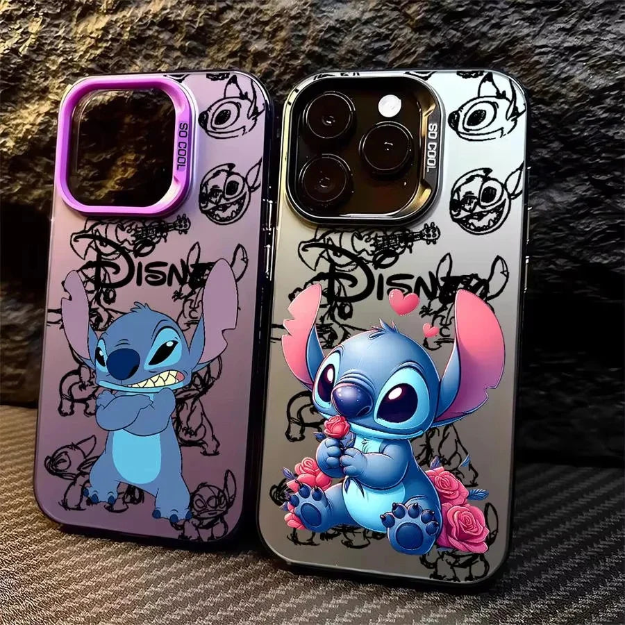 Cartoon Disney Stitch Angel Plating Phone Case