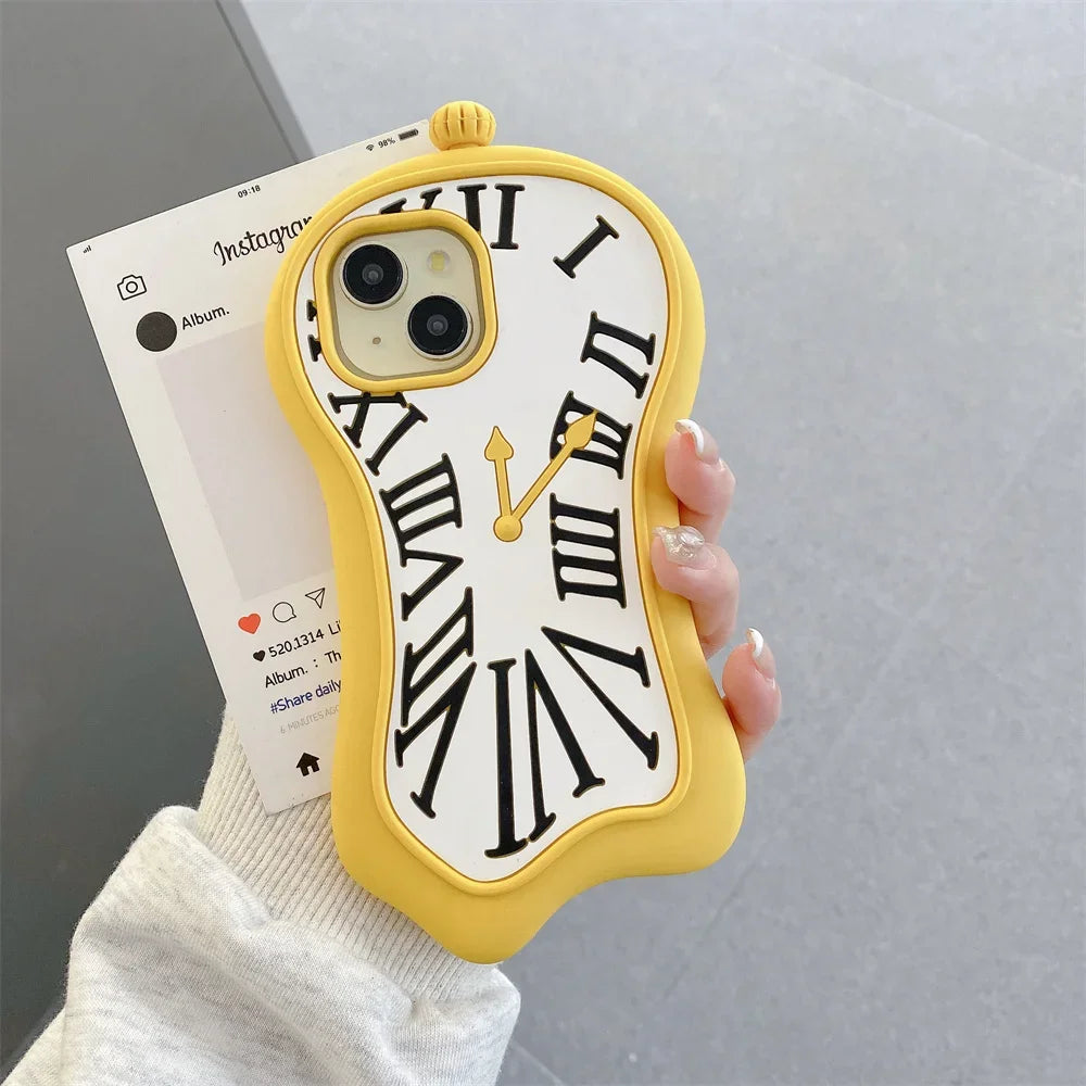 Cute Funny Cartoon 3D Clock Phone Case