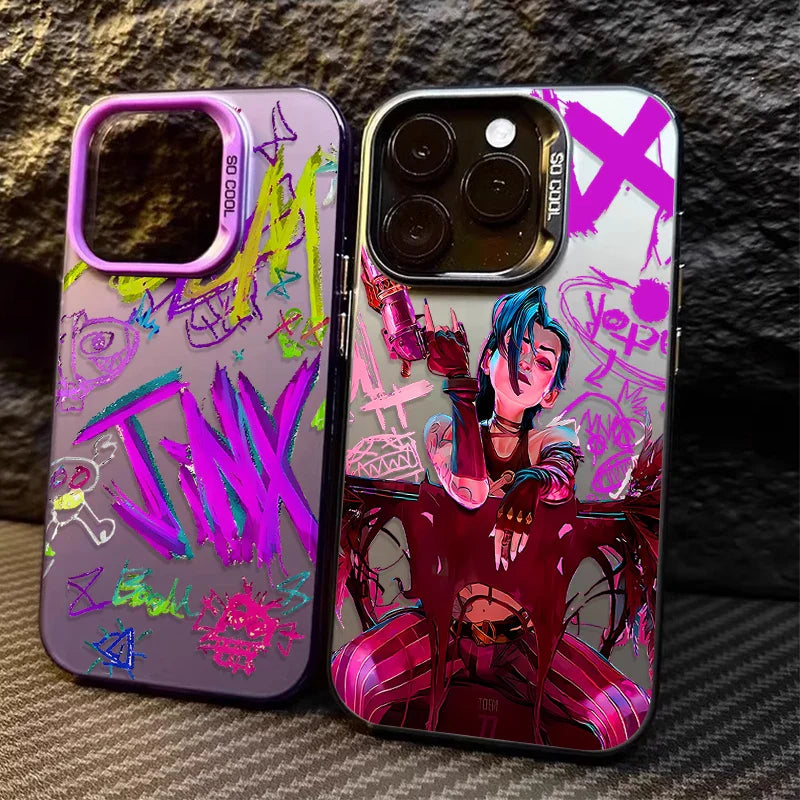 Matte Hard Graffiti Arcanes Jinxs Shockproof Plating Phone Case