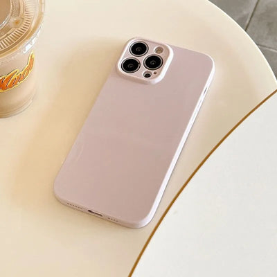Solid Cream Color Shockproof  Phone Case