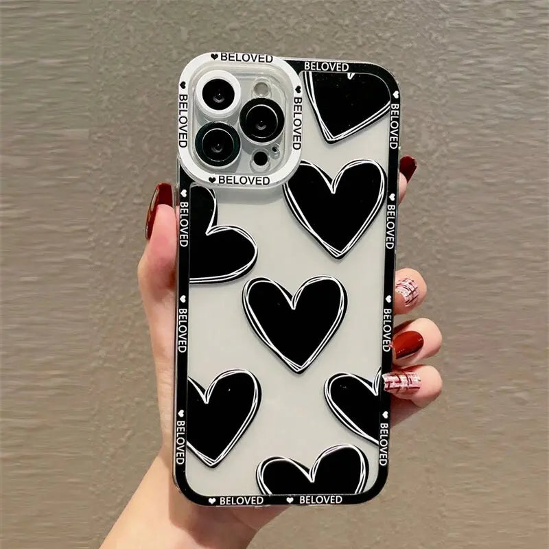 Love Heart Clear Protective Cover Phone Case