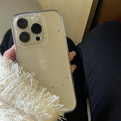 Luxury Bling Star Sequins Glitter Transparent Phone Case