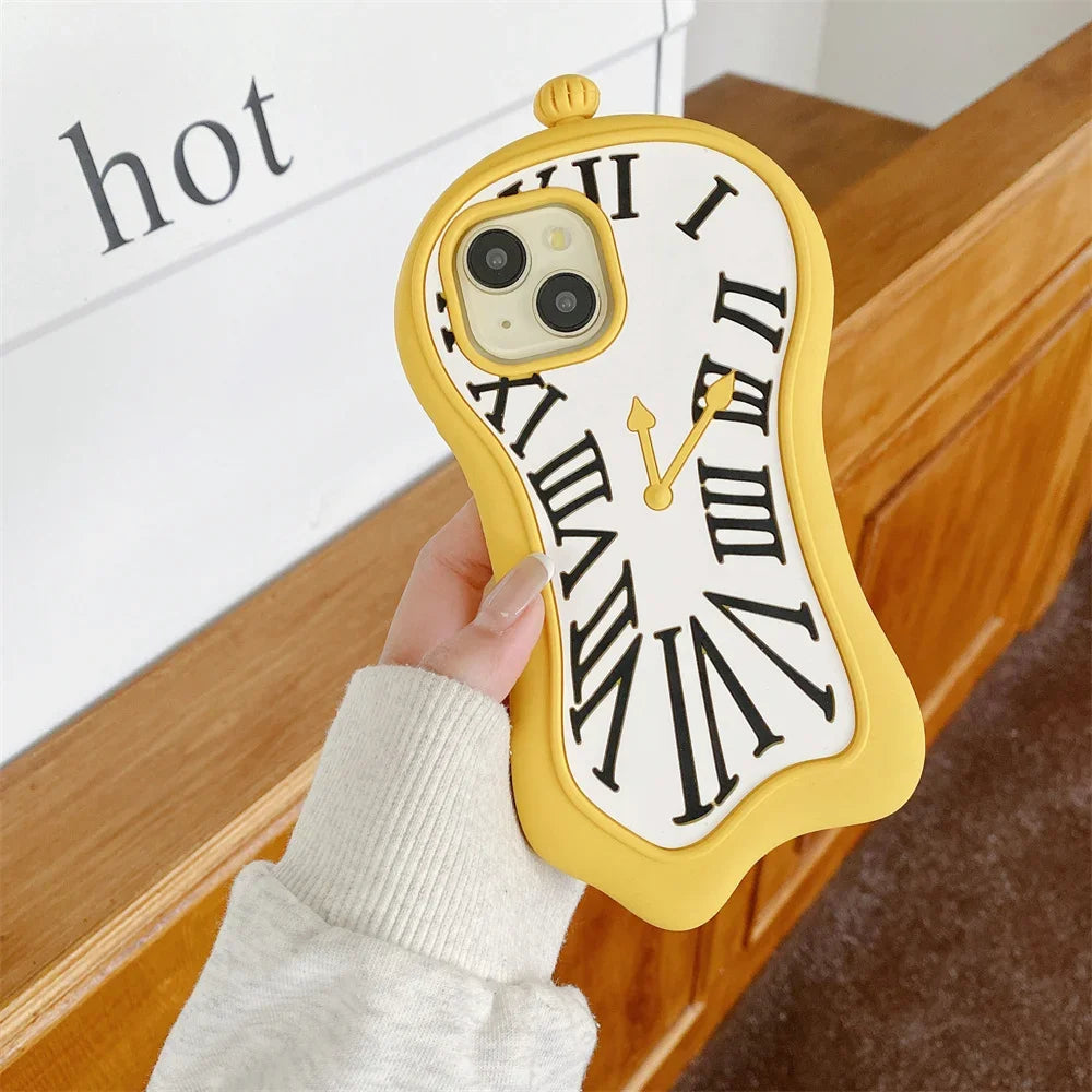 Cute Funny Cartoon 3D Clock Phone Case