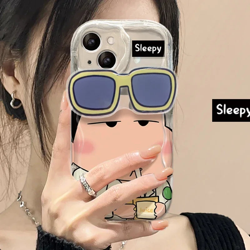 Crayon ShinChan Glasses Holder Phone Case