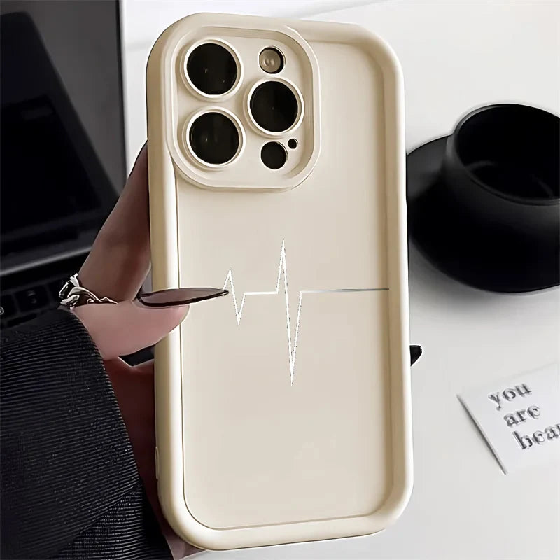 Line Soft Silicone Shockproof Matte Cover Phone Case