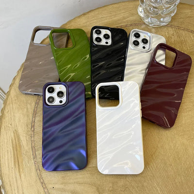 Luxury 3D Silk Wavy Pattern Phone Case