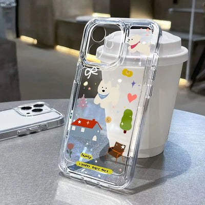 Cartoon Cute Dog Clear Star Y2K Cover Phone Case