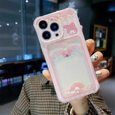 Kuromi Melody Card Holder Slot Bag Soft Silicone Phone Case