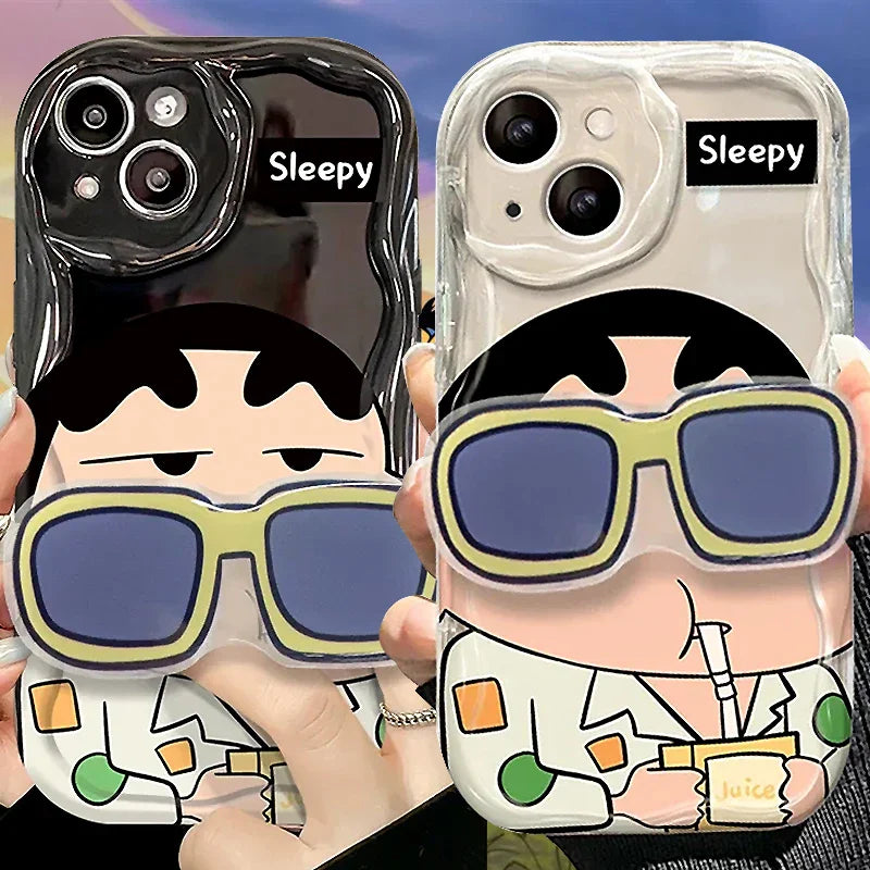 Crayon ShinChan Glasses Holder Phone Case